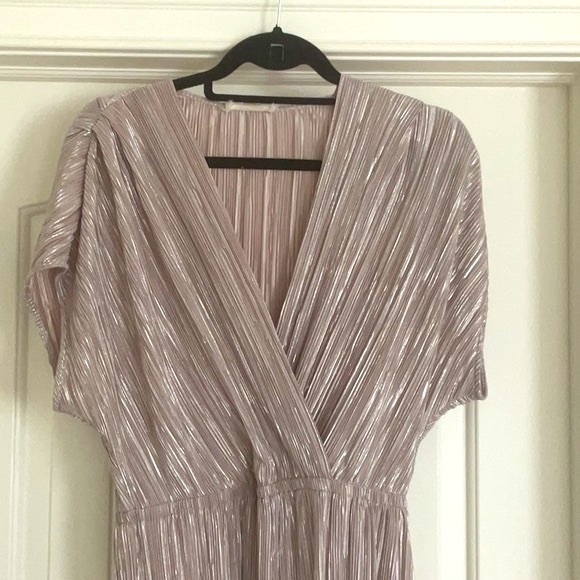 Anthropologie Porridge Metallic Pleated Jumpsuit - Picture 3 of 7